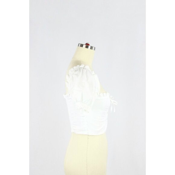 Aritzia SUNDAY BEST Lolita White Cotton Poplin Lace Up Corset Blouse, Size XS - Picture 2 of 11